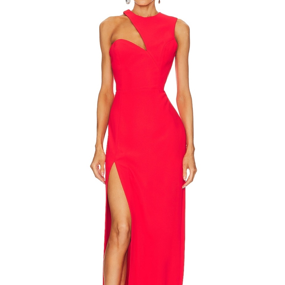 Amanda Uprichard Vibrant Red Asymmetrical Dress